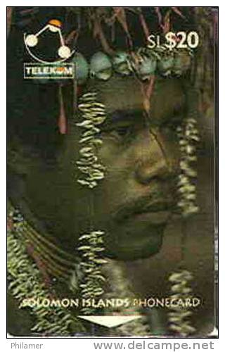 Salomon Telecarte Magnetique Visage Tradition Fils La Premiere (B Pas Au Verso) Ut. 20$ TBE - Solomon Islands