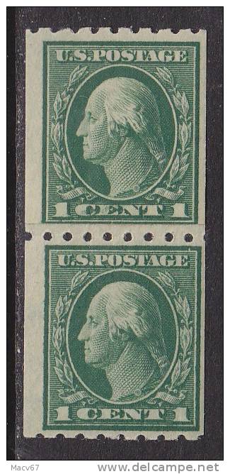 U.S. 410X2   Perf 8 1/2  Paste Up Pair  *  1912 Issue - Unused Stamps