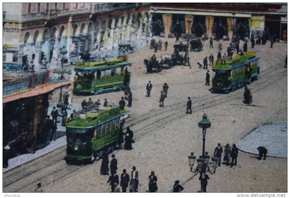 1929 NICE PLACE MASSENA TRAMWAYS DE COULEUR VERTE   ALPES MARITIMES- 06  CARTE POSTALE DE FRANCE - Places, Squares