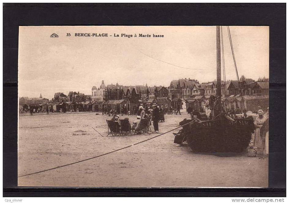 62 BERCK PLAGE Marée Basse, Bateau De Peche, Bien Animée, Ed CAP 35, 193? - Berck