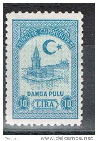 Turquia. Fiscal 10 Lira. Label. Viñeta. Cinderella - Postage Due