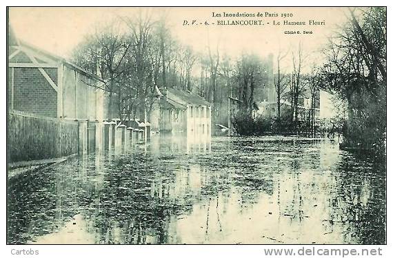 92 BILLANCOURT Inondations 1910 Le Hameau Fleuri - Boulogne Billancourt