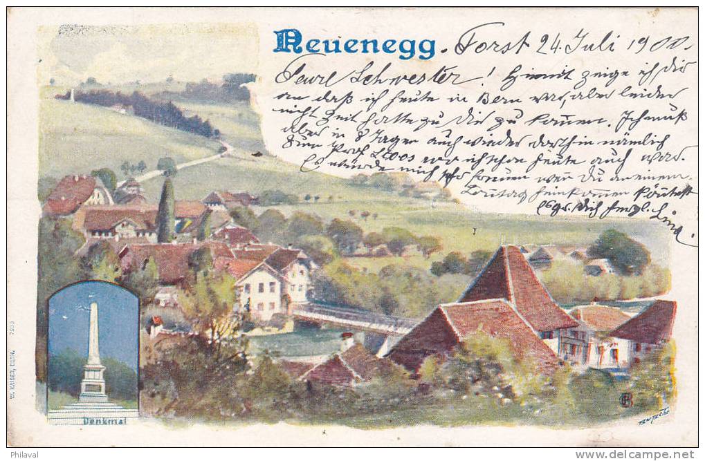 Neuenegg - Belle Carte Oblitérée Le 26.VII.1900 - Neuenegg