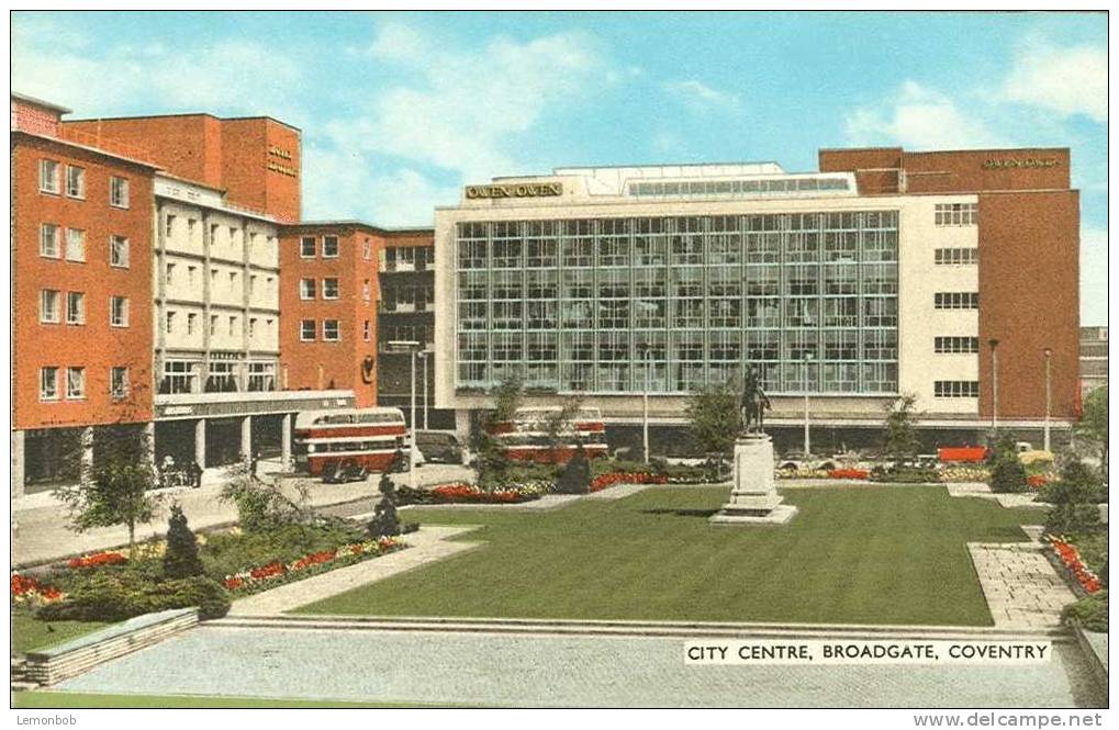 Britain United Kingdom - City Centre, Broadgate, Coventry 1950s Postcard [P842] - Coventry