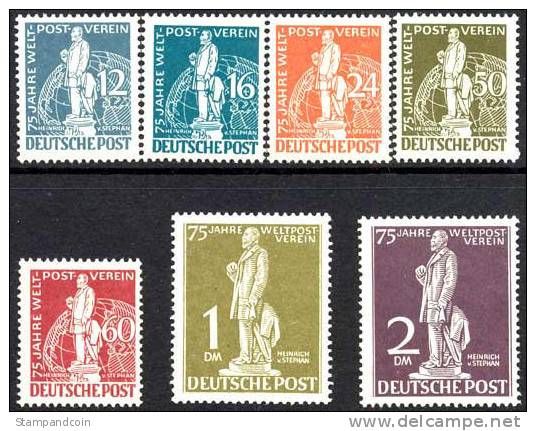 Germany Berlin 9N35-41 XF Mint Hinged UPU Set From 1949 - Ungebraucht