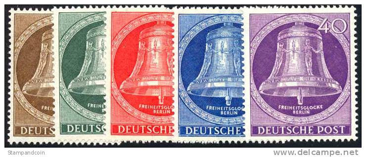 Germany Berlin 9N94-98 Mint Hinged Freedom Bell Set From 1953 - Ungebraucht