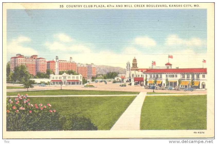 T816 Country Club Plaza Kansas City Missouri MO Linen Unused - Andere & Zonder Classificatie