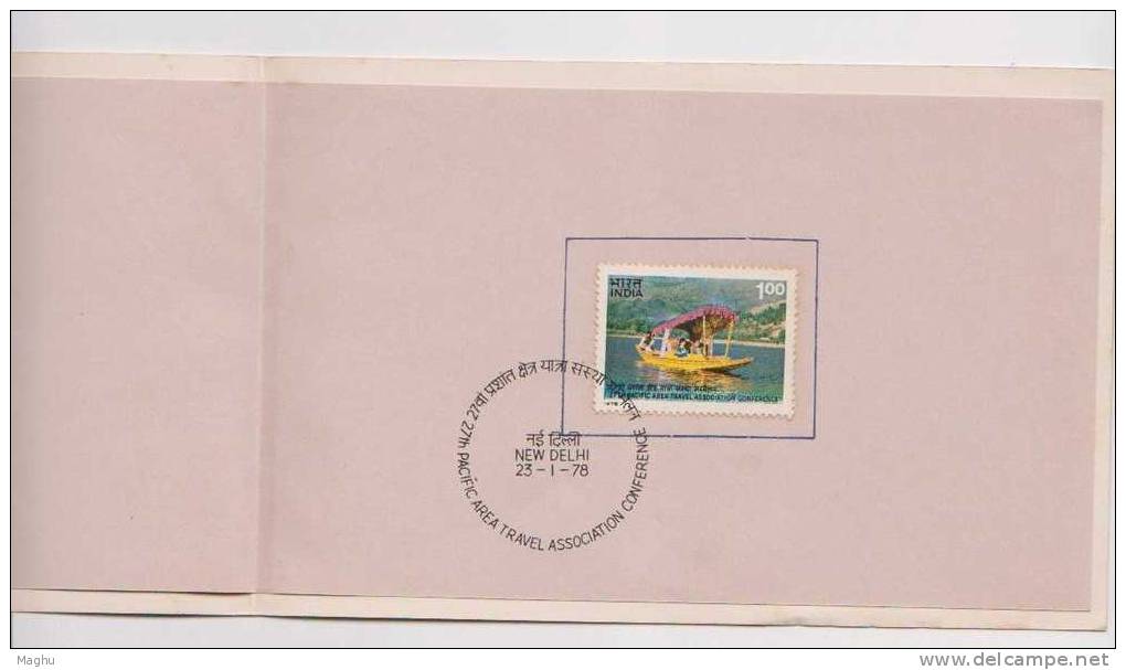 India-Dept.special Presentation Folder-1978--Pacific Travel Association --tourism-House Boat- Famous Dal Lake-Holidays. - Covers & Documents