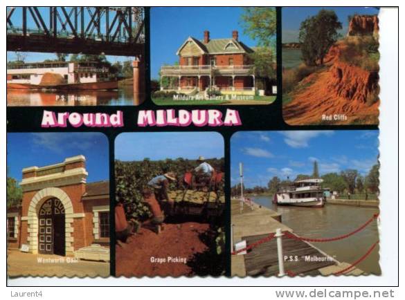 (291) - Australia, Murray River Paddle Boat Melbourne & Avoca - "Péniche" Bateaux A Aube Sur La Murray River - Chiatte, Barconi