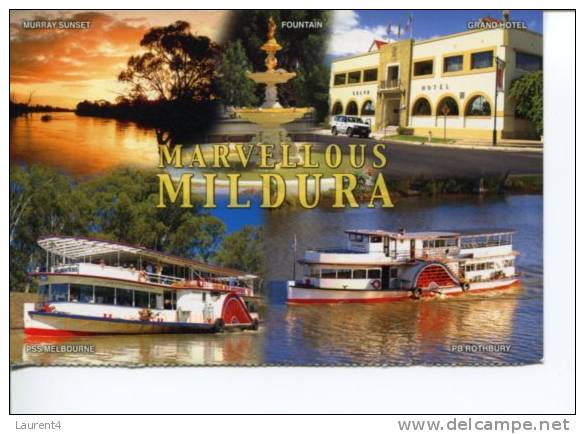 (291) - Australia, Murray River Paddle Boat Melbourne & Rothbury - "Péniche" Bateaux A Aube Sur La Murray River - Chiatte, Barconi