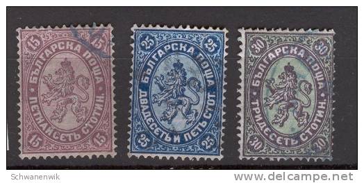 Bulgarien 1882, MiNr.  17- 19 , YT  17 -19 , Gestempelt - Usati