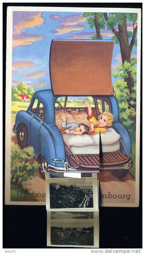 Luxembourg Voiture Tourisme Carte Système Avec Dépliant Env. 1935 - Sonstige & Ohne Zuordnung