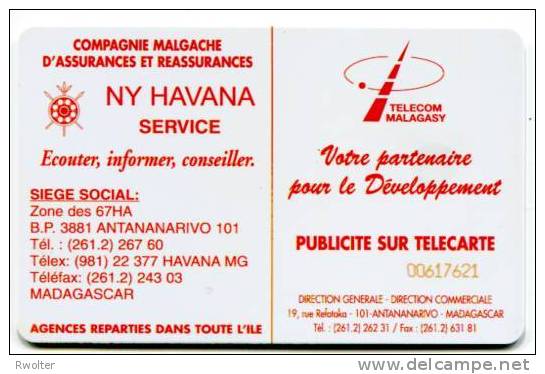 @+ TC De Madagascar : NY HAVANA SERVICE - 25U - MDG17 - SC7 (N° ROUGE). - Madagascar