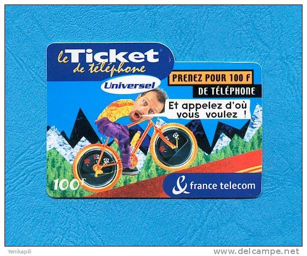 ( 3015 ) -  VELO  1  - ( Ticket Téléphone ) - *** BE / TBE *** - Voir Scan - *** RARE *** - - FT Tickets