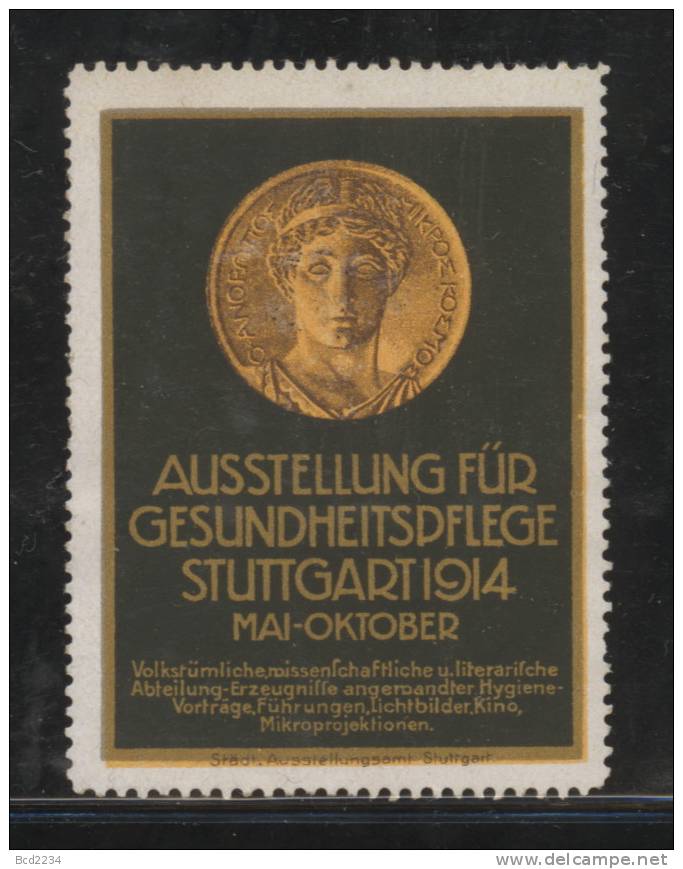 GERMANY 1914 STUTTGART HEALTH EXHIBITION POSTER STAMP (REKLAMENMARKE) NO GUM Medals Coins - Monete
