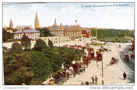 The Square ANIMATED - BOURNEMOUTH  - Many Old Horse Vehicles & Tram - Dorset (was Hampshire) ENGLAND - Bournemouth (ab 1972)