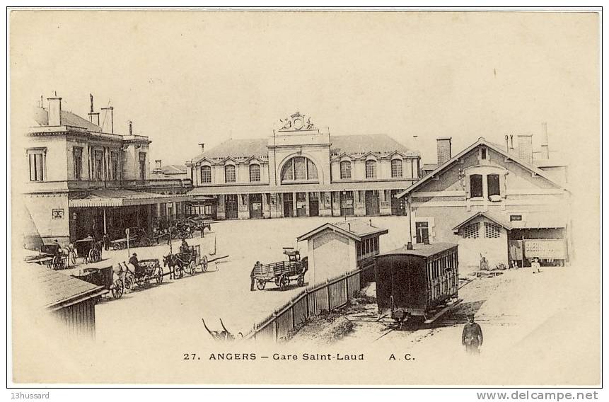 Carte Postale Ancienne Angers - Gare Saint Laud - Chemin De Fer - Angers