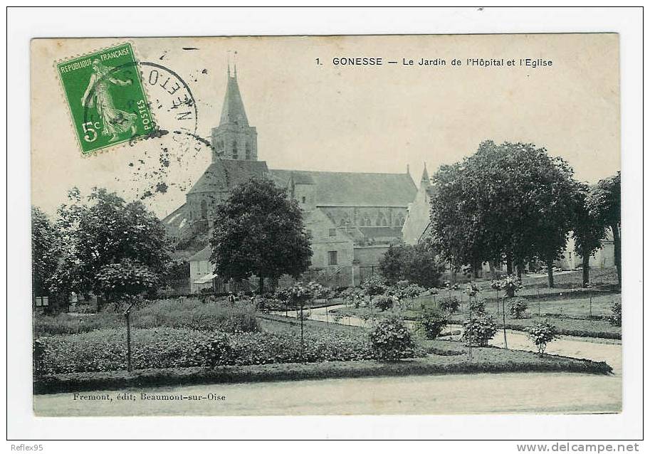 GONESSE - Le Jardin De L'Hôpital Et L'Eglise - Gonesse