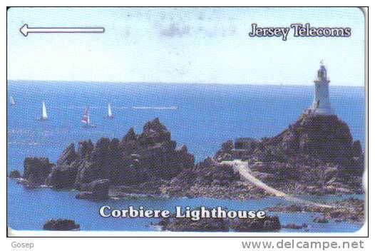 Jersey-jer30-faro La Corbiere/corbiere Lighthouse 40 Units-tirage-50.000-used Card - [ 7] Jersey Und Guernsey