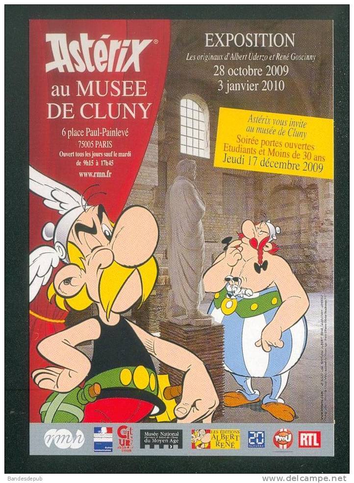 Carte Postale Publicitaire - Uderzo - Astérix Au Musée De Cluny - Invitation Exposition - Advertisement