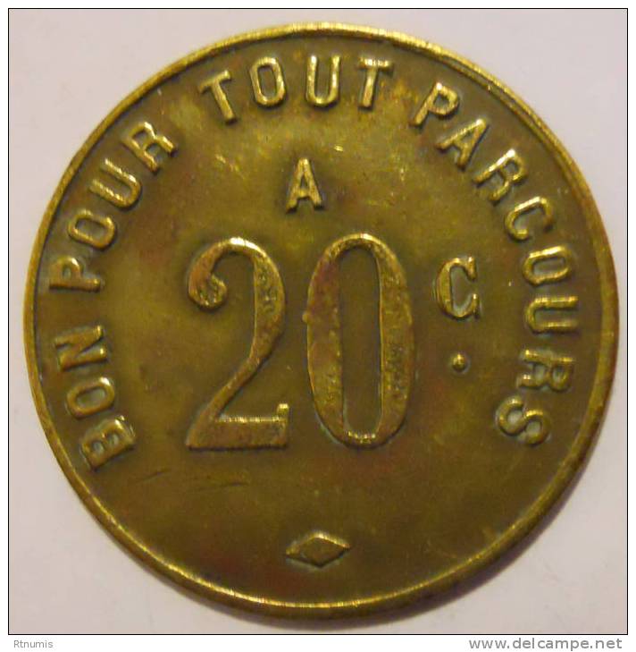 Saint-Etienne 42 Cie De Chemins De Fer à Voie étroite 20 Centimes Elie C.980.3.b - Monetary / Of Necessity