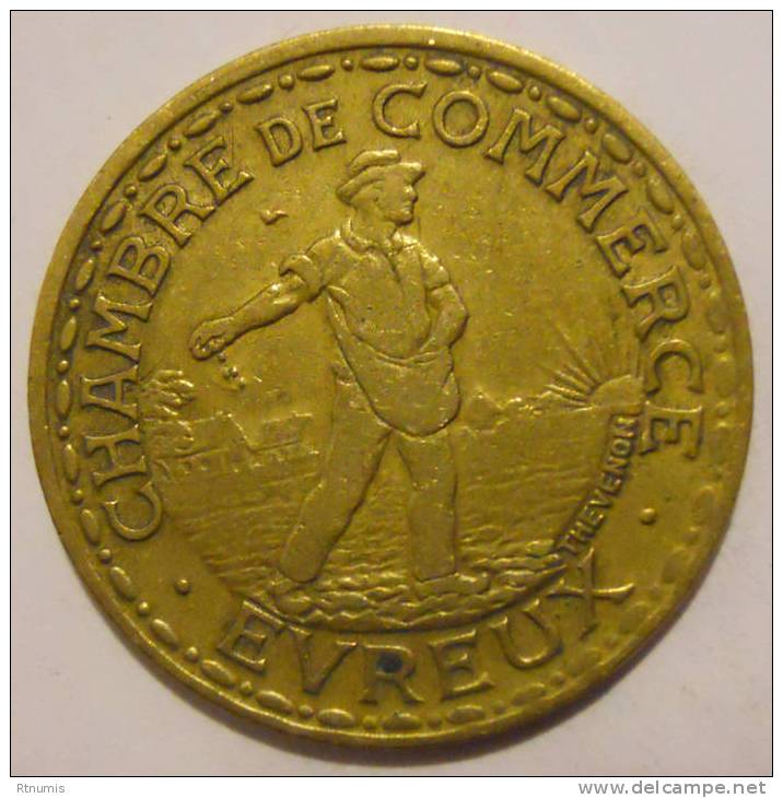 Evreux 27 Chambre De Commerce 1 Franc 1922 Elie 10.4 - Monétaires / De Nécessité