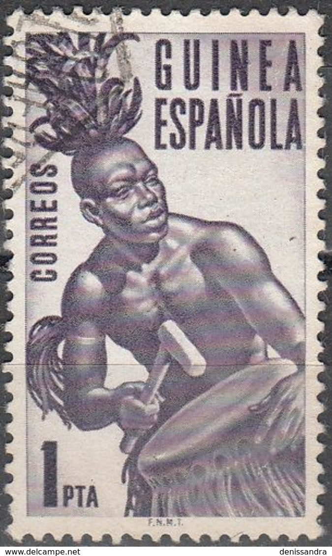 Guinea Española 1953 Michel 293 O Cote (2002) 0.40 Euro Tambour Avec Tamtam Cachet Rond - Guinea Española