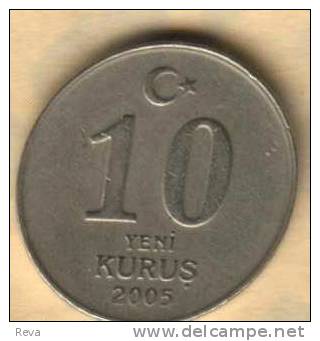 TURKEY 10 KURUS WRITING FRONT MAN HEAD BACK 2005 KM1166 READ DESCRIPTION CAREFULLY !!! - Turquie
