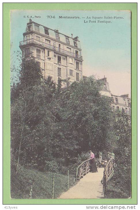 Montmartre, Au Square Saint Pierre, Le Pont Rustique. Edition G C A - Arrondissement: 18