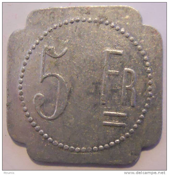 Saint-Etienne 42 Maison De Commissions J.B Franget 5 Francs Elie M.30.1 - Monétaires / De Nécessité