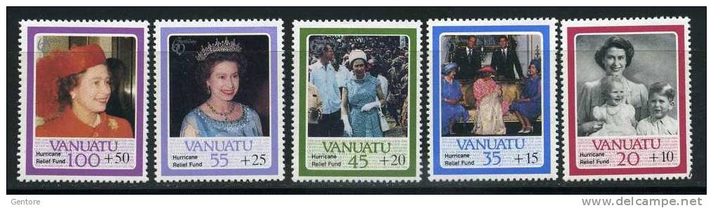 VANUATU 1986  60° Of Queen Elizabeth Cpl Set Yvert Cat N° 735/39  Absolutely Perfect MNH ** - Vanuatu (1980-...)