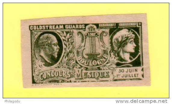 France 1907, Vignette Du Concours De Musique De Boulogne - Music