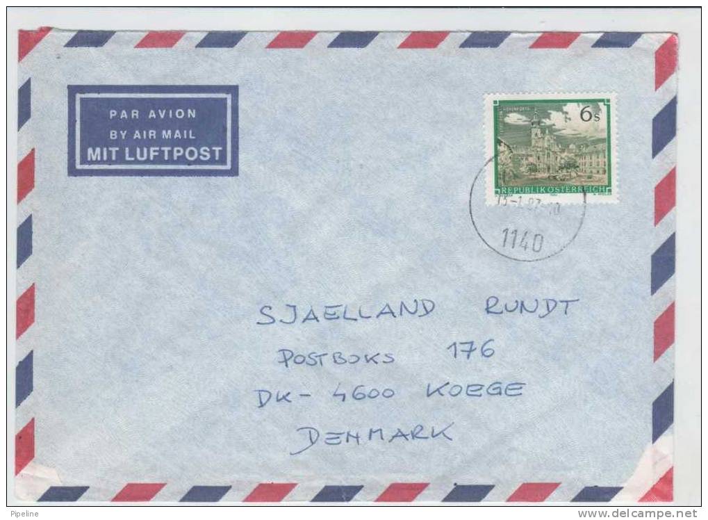 Austria Air Mail Cover Sent To Denmark 13-1-1993 - Blocs & Hojas