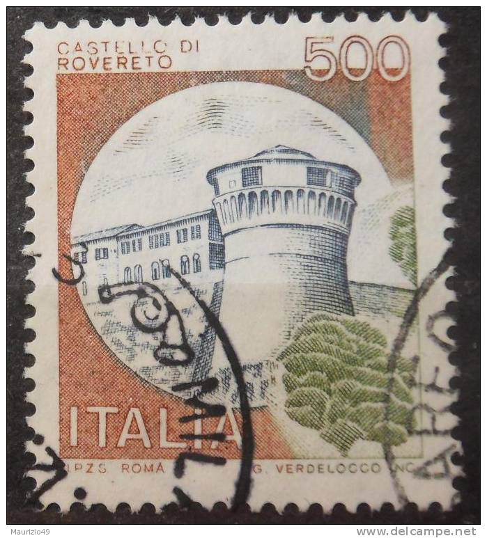1980 Nr 1522 Castelli 500 L. MACCHIE SCURE - Errors And Curiosities