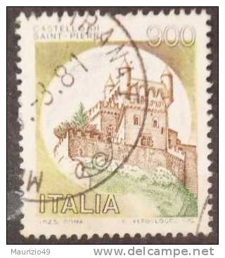 1980 Nr 1526 Castelli 900 L.  Macchia Marrone - Errors And Curiosities