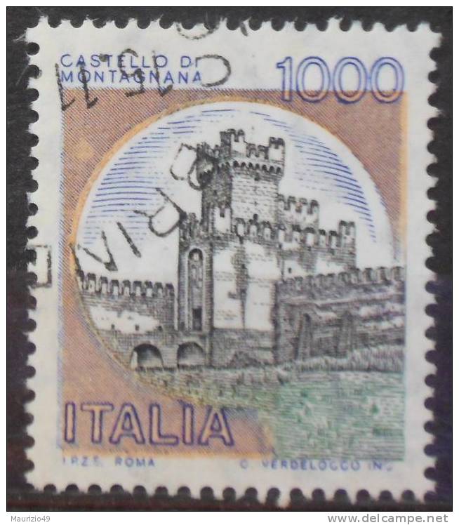 1980 Nr 1527 Castelli 1000 L. Colori Spostati E Falla Di Stampa - Errors And Curiosities