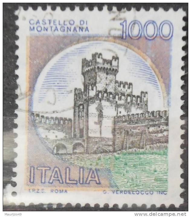1980 Nr 1527 Castelli 1000 L. Colori Spostati, Sbavature, Colore VIRANTE ALL'AZZURRO - VEDI FOTO - Abarten Und Kuriositäten