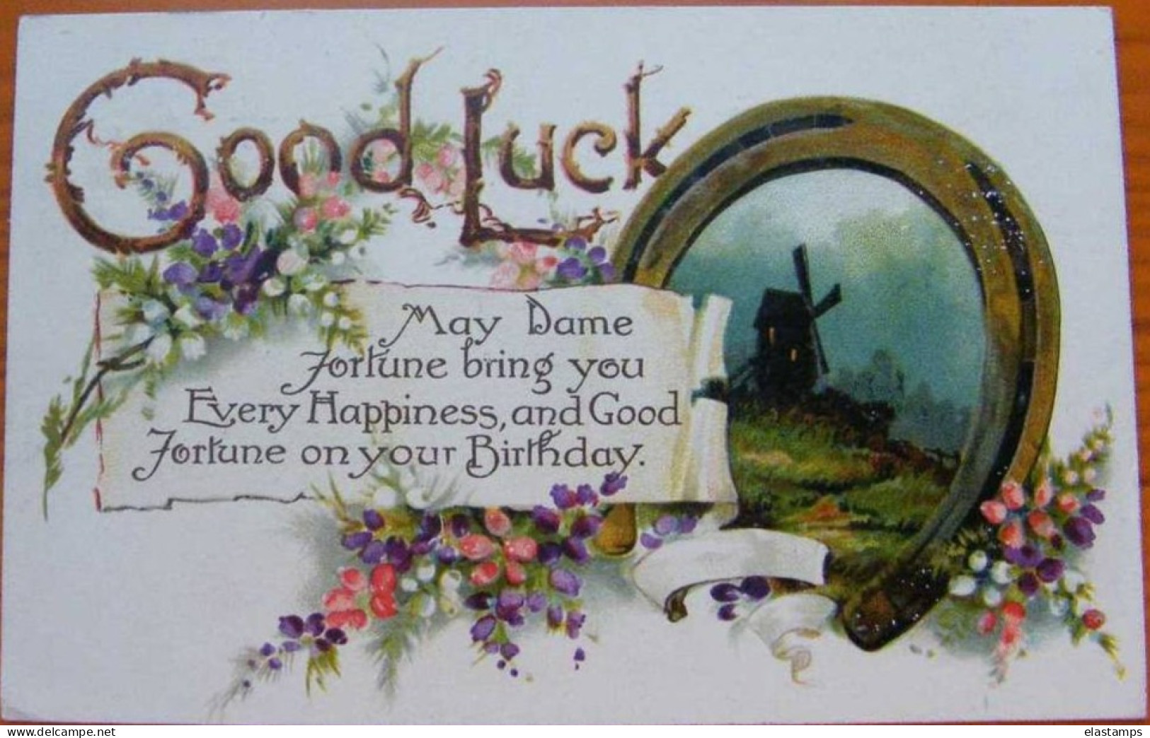 == GB - Card, Good Luck , Fortune You Birthday.. 1912  Windmühle Nach  Felixstone  , SAXONY - Briefe U. Dokumente