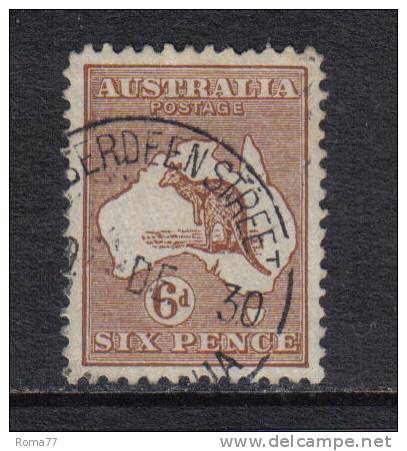 SS2158 - AUSTRALIA 1929 , 6 D. Yvert N. 60  Usato - Oblitérés