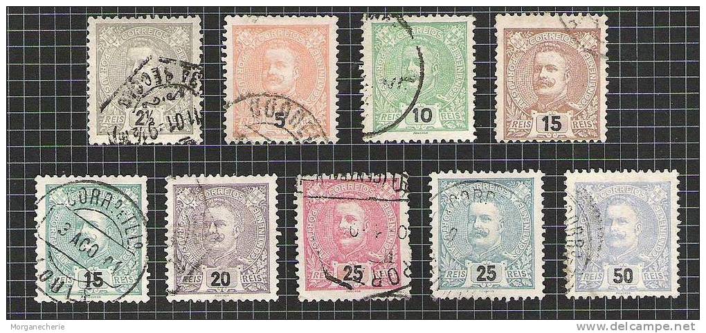 PORTUGAL, CARLOS, 1895 1898, MI 124-133, 135, 137, 146-149,152-153 @ - Usado