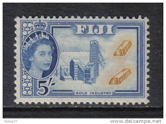 SS2141 - FIJI 1956 , Elisabetta 5/- Sh N. Yvert 154  *** - Fidji (1970-...)