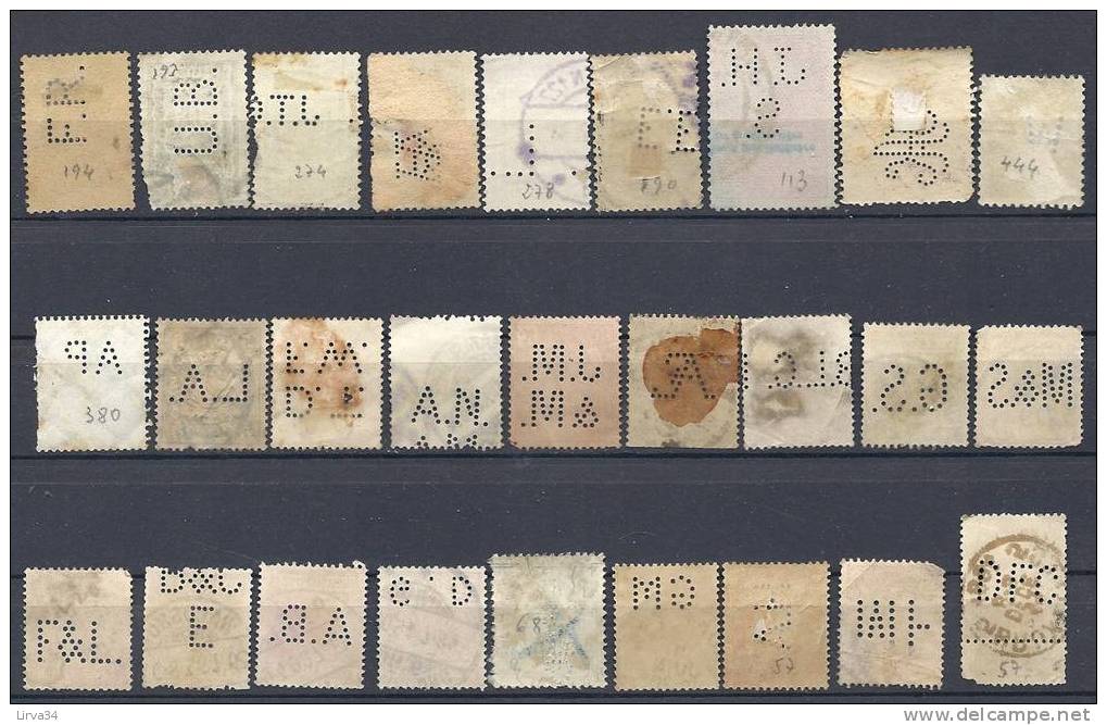 LOT 27 TIMBRES PERFORÉS ANCIENS- PERFINS- EUROPE- AUTRICHE- ALLEMAGNE- BELGIQUE- SCAN RECTO-VERSO- - Perforadas