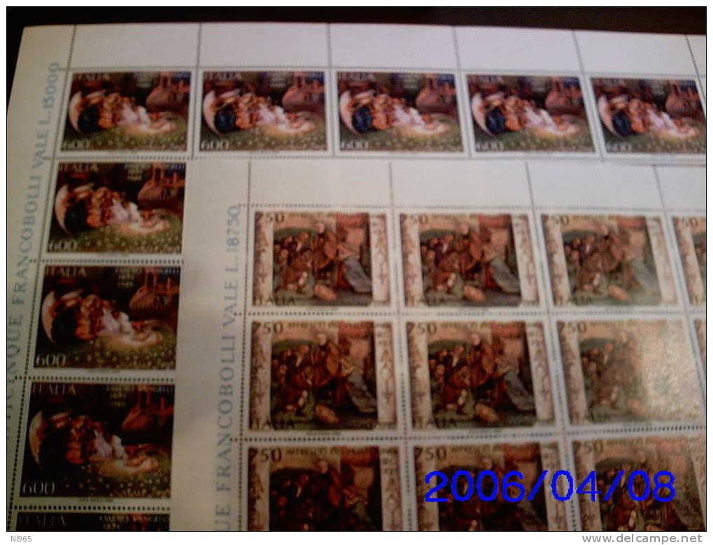 REPUBBLICA ITALIANA - ITALY - ANNO 1990 - NATALE -  FOGLIO INTERO ** MNH - Hojas Completas