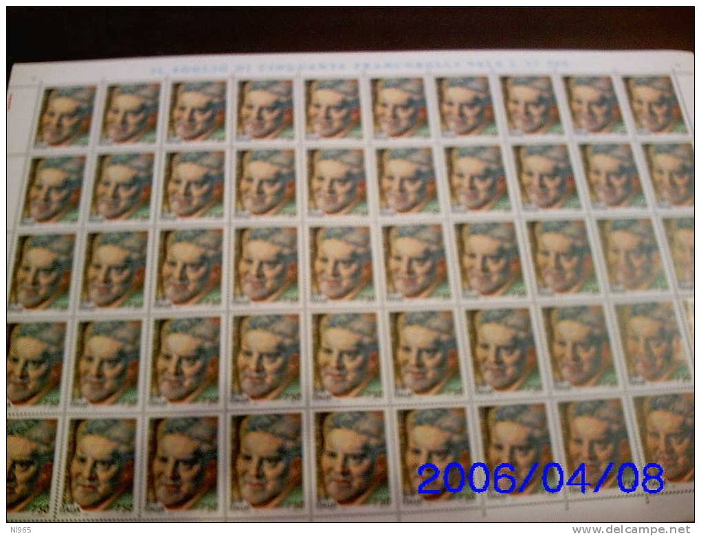 REPUBBLICA ITALIANA - ITALY - ANNO 1994 - GIOVANNI GENTILE  -  FOGLIO INTERO ** MNH - Full Sheets