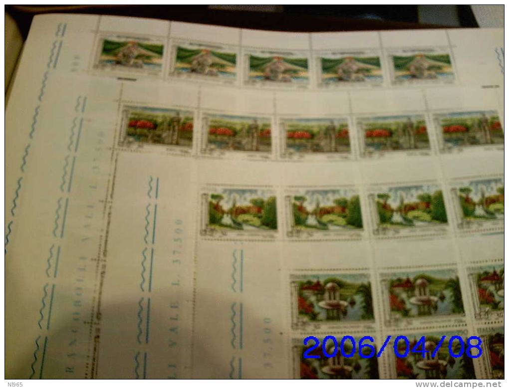 REPUBBLICA ITALIANA - ITALY - ANNO 1995 - GIARDINI STORICI PUBBLICI   - FOGLIO INTERO ** MNH - Ganze Bögen