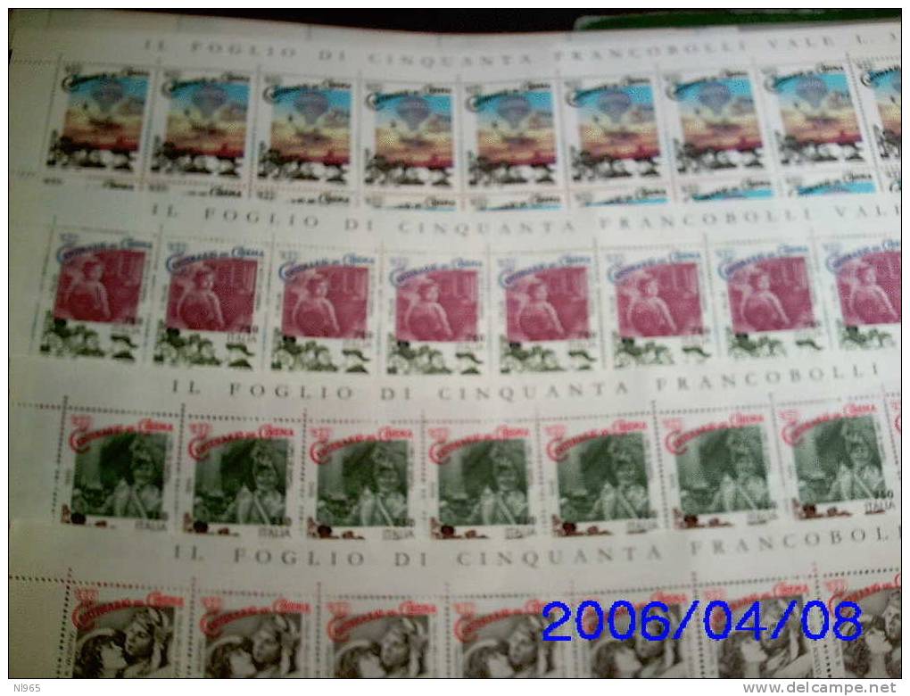 REPUBBLICA ITALIANA - ITALY - ANNO 1995 - CENTENARIO DEL CINEMA  - FOGLIO INTERO ** MNH - Feuilles Complètes