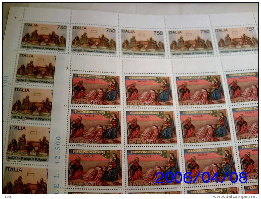 REPUBBLICA ITALIANA - ITALY - ANNO 1995 - NATALE  - FOGLIO INTERO ** MNH - Hojas Completas