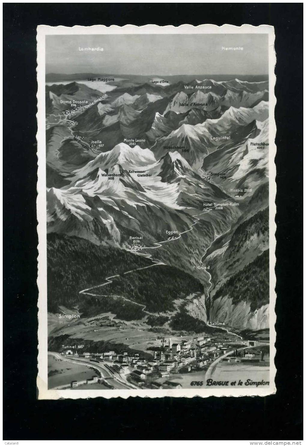 S1061 CARTOLINA ILLUSTRATA SVIZZERA SIMPLON  FP. NV. - Simplon