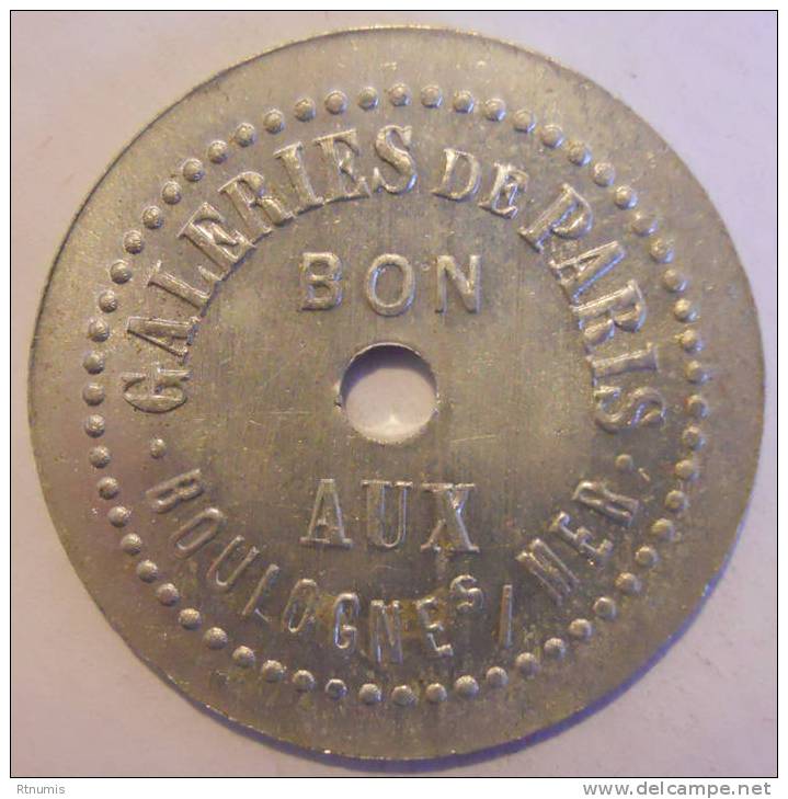 Boulogne-sur-mer 62 Aux Galeries De Paris 50 Centimes Elie 20.1 SUPERBE - Monétaires / De Nécessité