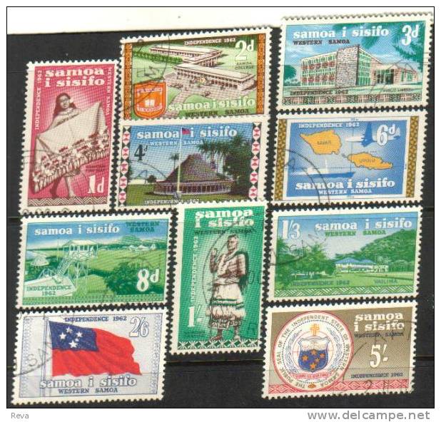 SAMOA  SET OF 10 STAMPS INDEPENDENCE  1962  ULH SG239-48  SPECIAL PRICE !! READ DESCRIPTION !! - Samoa